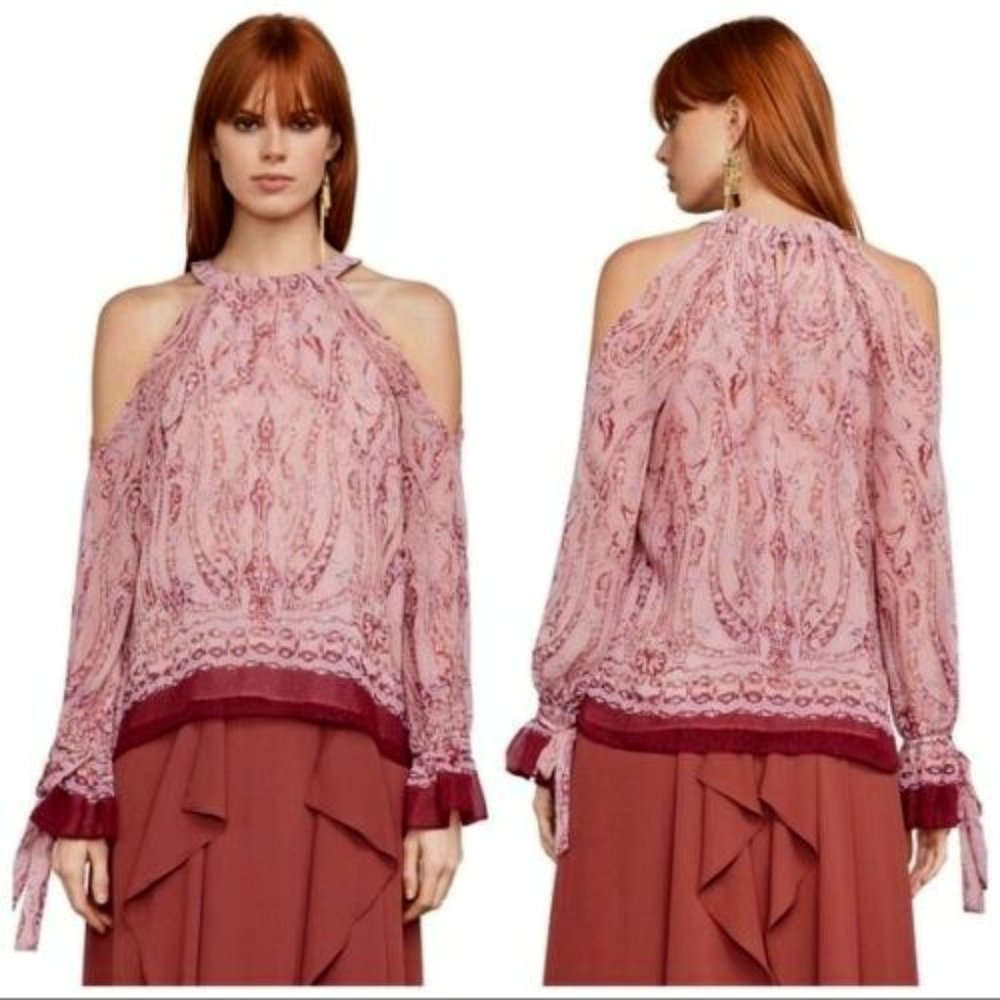 BCBG MAXAZRIA SESSILEE Baroque Paisley Halter Top Size XS $198
